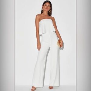 Elegant White Strapless Jumpsuit